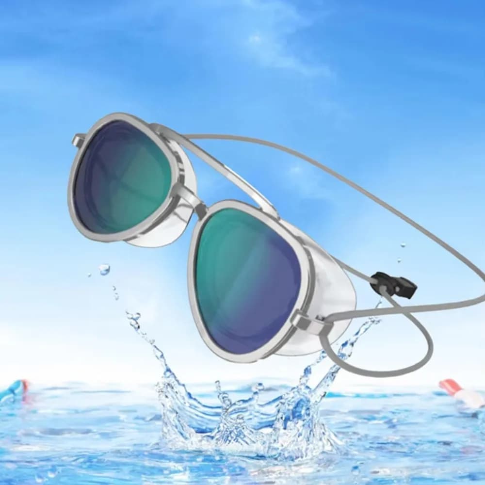 Occhialini da Nuoto Antiappannamento a Visione Completa, Regolabili in Silicone, Design Unisex, Occhiali Professionali per Nuoto e Surf, Angolo di Visione Ampio