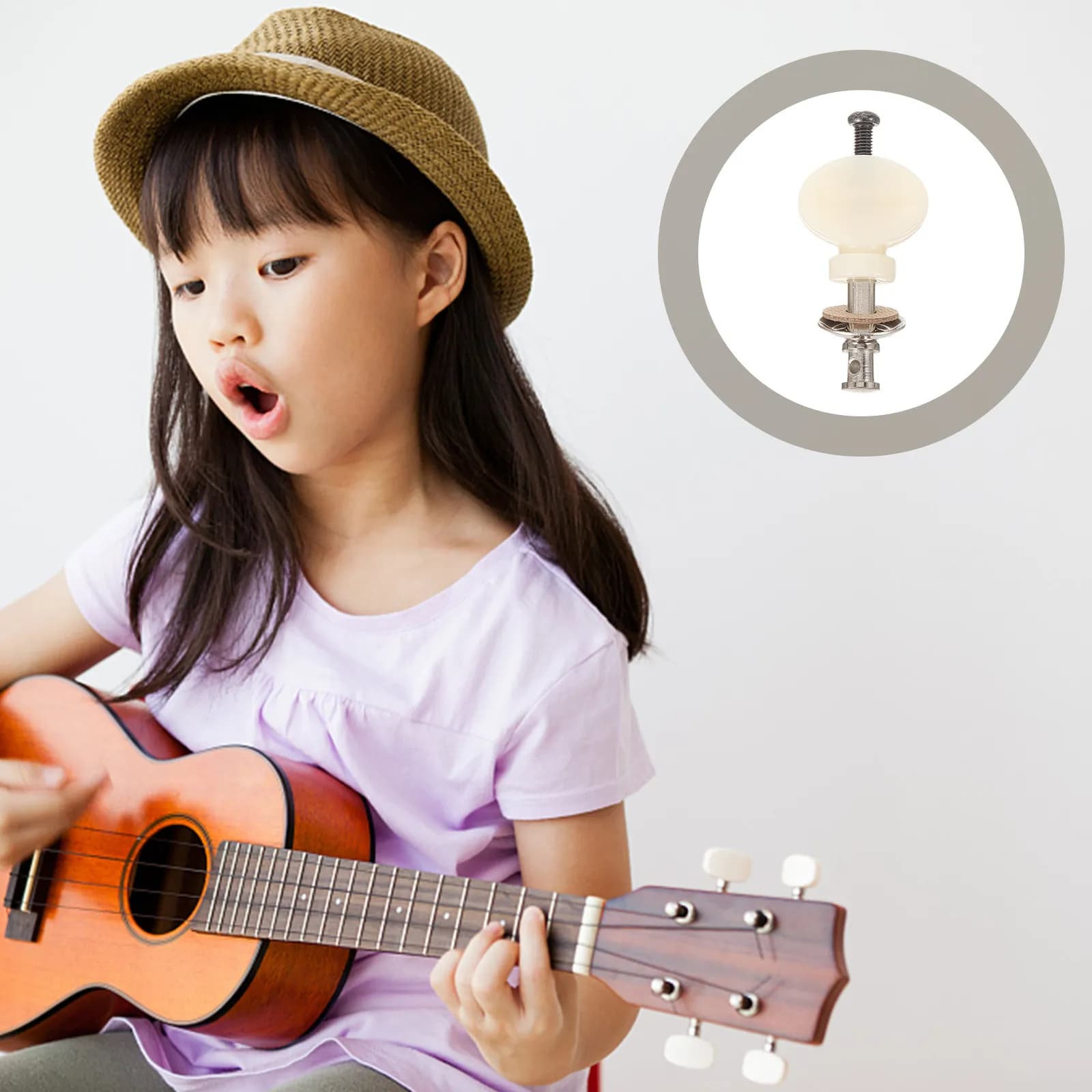 Set di 4 Piroli Universali per Ukulele in Metallo e Plastica, Accessori per Ukulele con Manico Rotondo Piccolo, Facili da Sostituire, Altezza Corda Regolabile