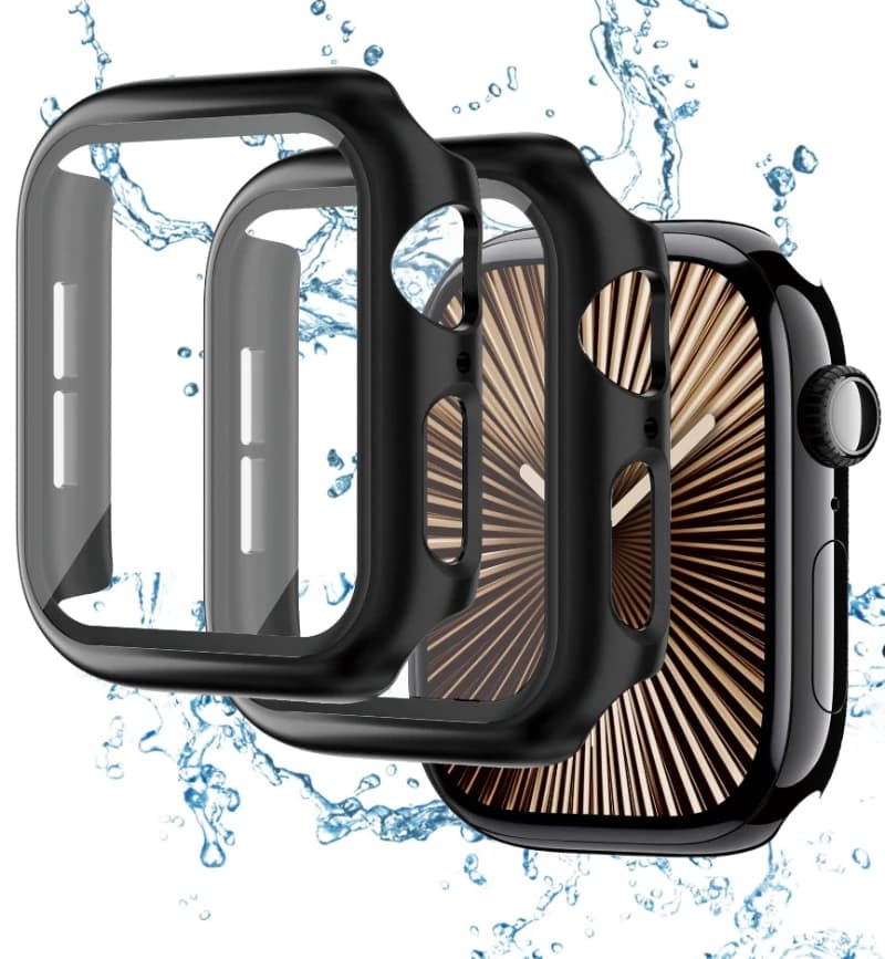2PCS Tempered Glass+Case For Apple Watch 38-40/41/42mm44mm 45mm 46mm Screen Protector Protective Cover iWatch 11 10 8 7 9 6 SE 5