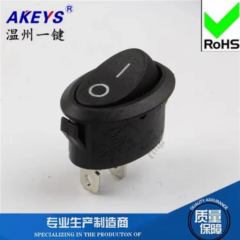 5 pcs Black Oval Rocker 2 Gear 2 Feet Balancing Switch KCD1-101 Electric kettle Power Supply Water dispenser Copper Accessories