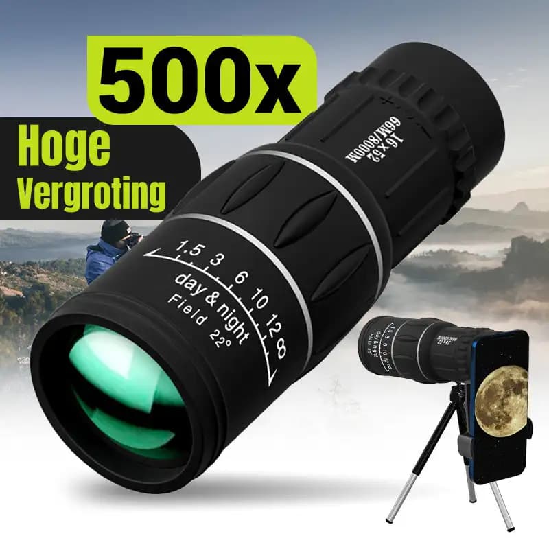 Telescopio monoculare 16x52 Cannocchiale con zoom ottico a doppio fuoco ad alta potenza Ingrandimento Telescopio con cannocchiale notturno a lungo raggio