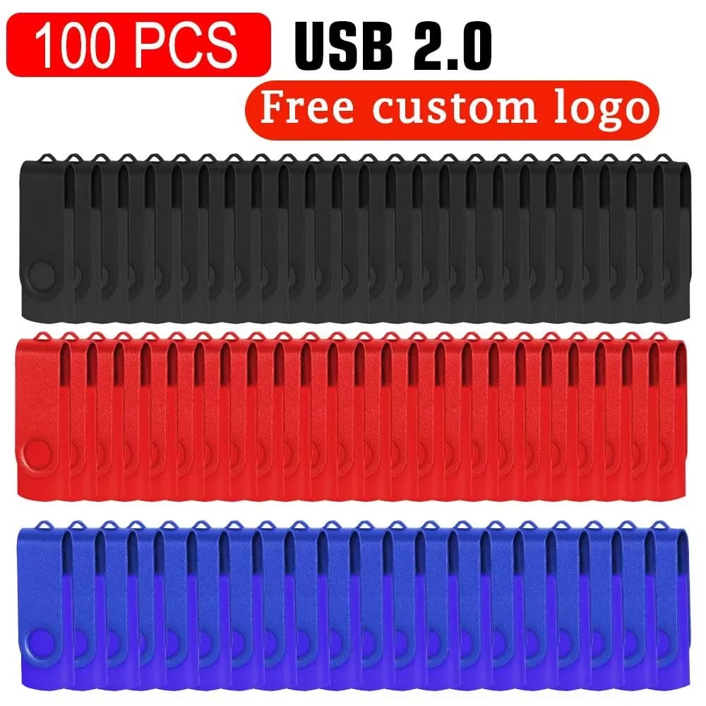 100 Pezzi/Lotto Chiavetta USB 2.0 Girevole alla Moda 64GB 32GB Regalo di Nozze 16GB 8GB 4GB Scheda di Memoria U Disk Logo Personalizzato Gratuito