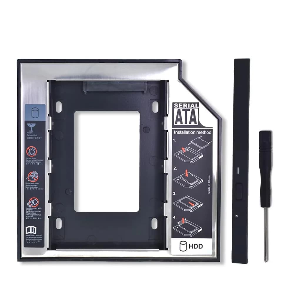Vassoio per disco rigido in plastica e alluminio per laptop da 12,7/9,5 pollici Meccanico Sata3 Ssd Staffa di supporto per unità a stato solido Hdd Caddy