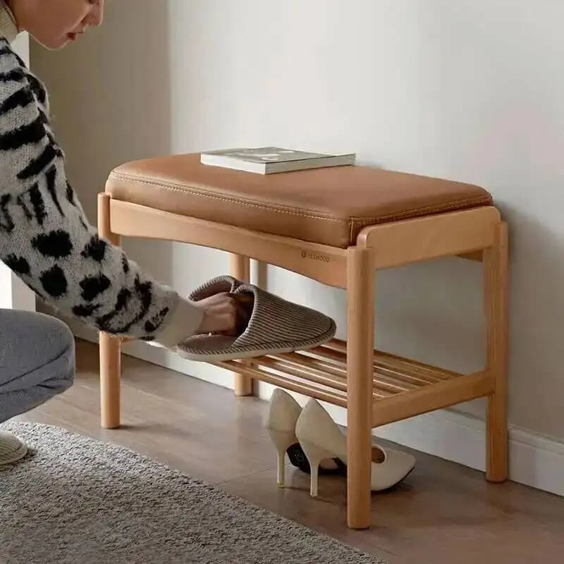 Wooden Organizer Shoe Rack Cabinets Entryway Display Modern Dust Proof Shoe Bench Shelf Space Saving Living Room Furniture
