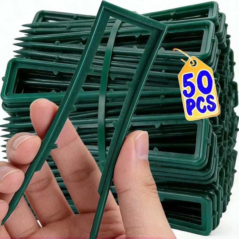 Picchetti a U Verdi e Neri con Punta Appuntita per Barriere Anti-Erba in Giardino, Perni in Plastica per Giardino, Graffette per Paesaggistica
