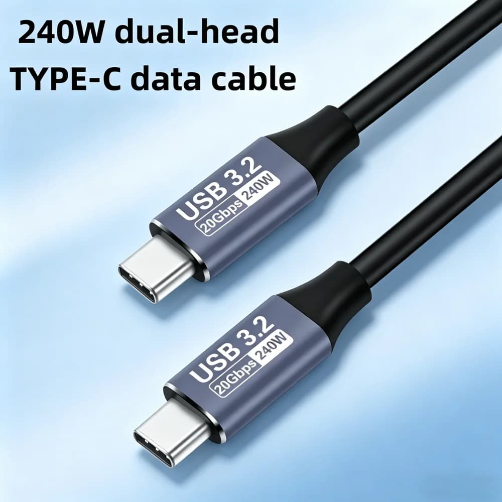 Cavo USB C a C 3.2 Gen2 da 240W, 20Gbps, 48V 5A, 4K 60Hz, Ricarica Rapida QC 3.0, Cavo Dati per MacBook Pro, Samsung, Xiaomi, SSD, Laptop