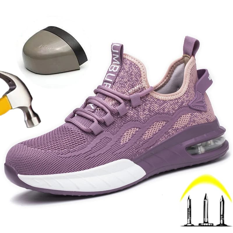 Scarpe da ginnastica da lavoro da donna traspiranti Stivali di sicurezza leggeri con scarpe antinfortunistiche con punta in acciaio Stivali da donna antiforatura