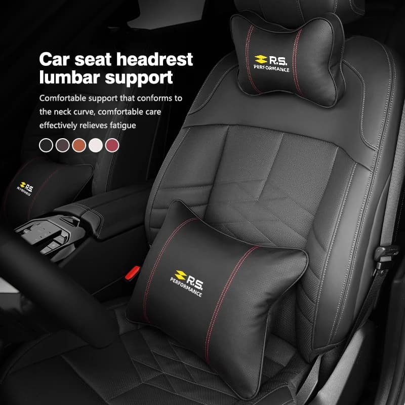 Universal Car Seat Headrest Neck Pillow Lumbar Support Cushion For Renault Clio Arkana Captur Twingo Talisman RS Logan Duster