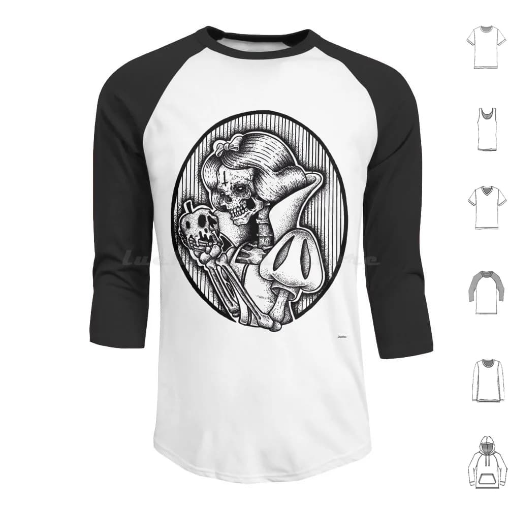 Snow Hoodies Long Sleeve Snow Snow White Classic Cartoon Princess Princess Pop Culture Popular Love Skull