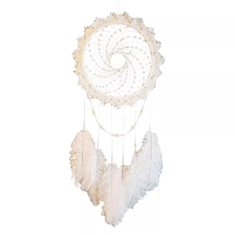 Hand woven creative modern decorative pendants romantic holiday gifts large feather dreamcatchers