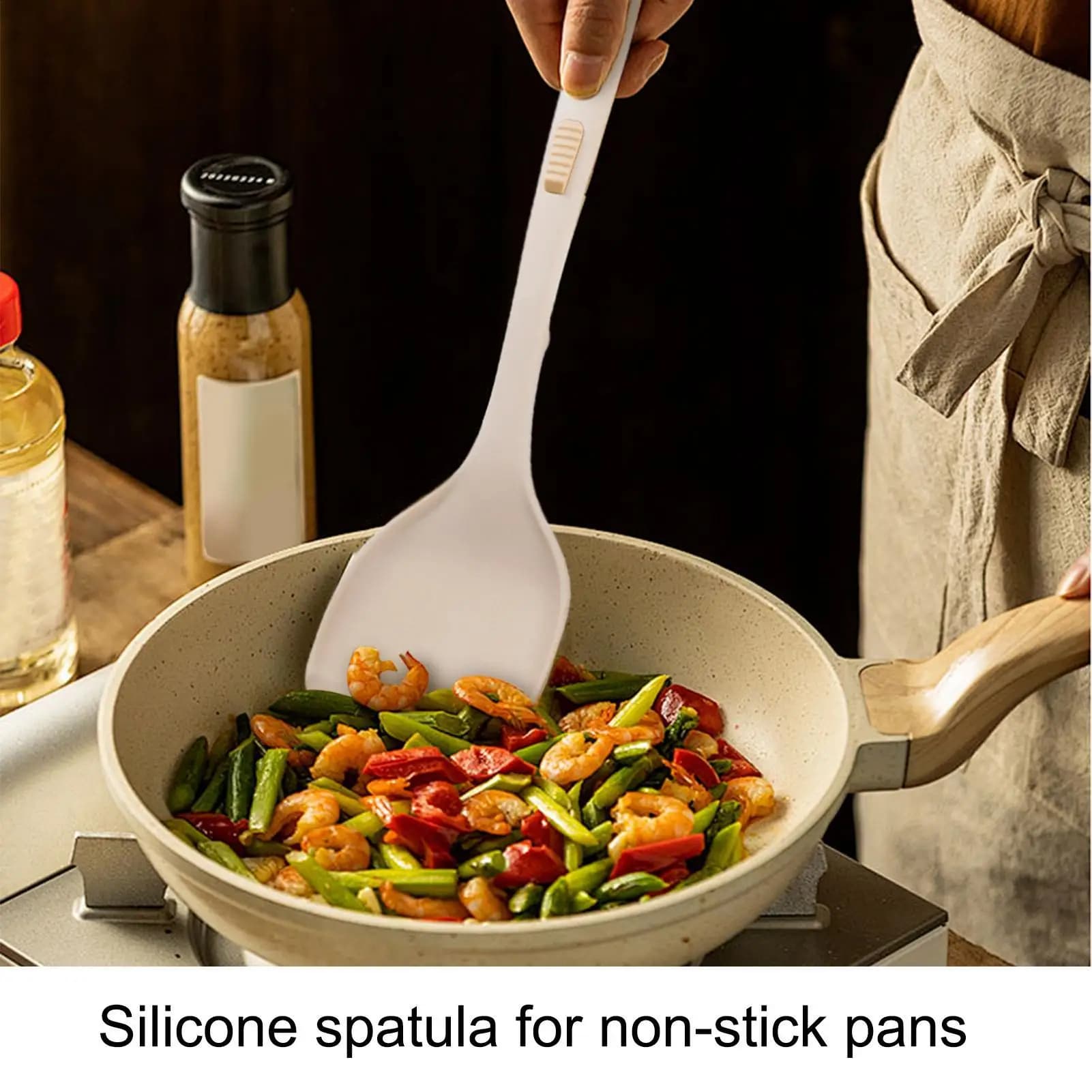 Heat Resistant Spatulas Flexible Silicone Spatula Nonstick-Safe Cooking Tool Flexible Kitchen Gadget For Frying Pan Home Camping