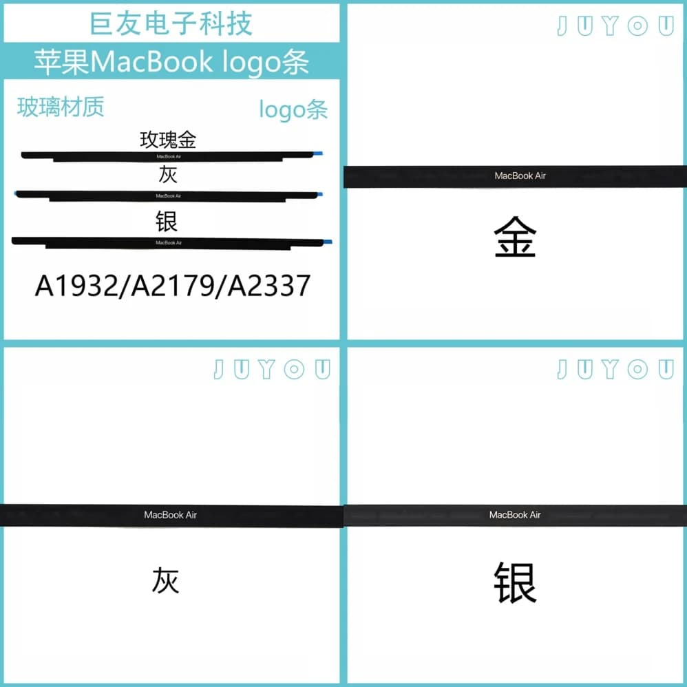 Per MacBook A1932 A2179 A2337 Striscia Logo Cornice Vetro Schermo Ricambio Compatibile con MacBook Pro 13 Pollici 2019 2020