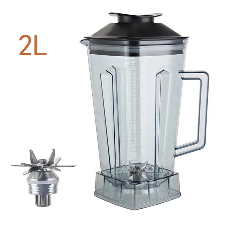 2 litre square carafe with seat cover for smoothed blades for spare parts for commercial blender