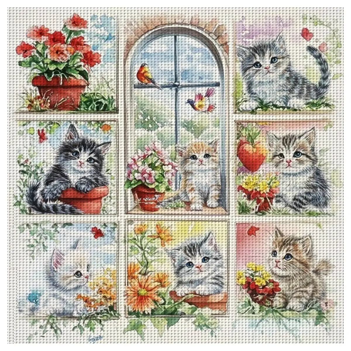 1pc 40X40CM/15.74inch Little Bear stamped cross stitch kit DIY kit 11CT/14CT DIY Embroidered set DIY Cross-Stitch Set