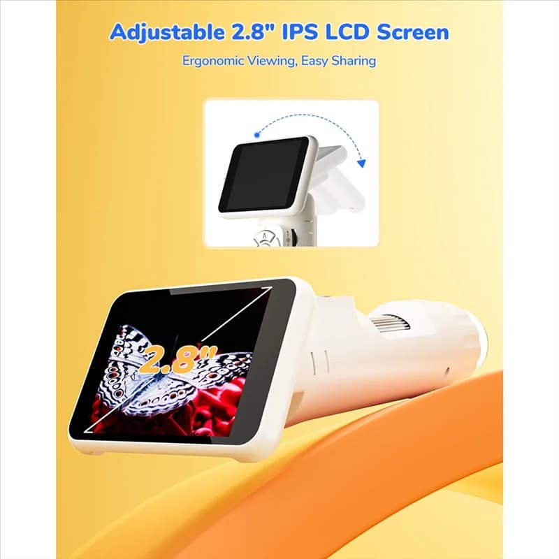 Microscopio digitale ABKY-Kids Schermo da 2,8 pollici USB Regali di osservazione per l'educazione scientifica portatile A