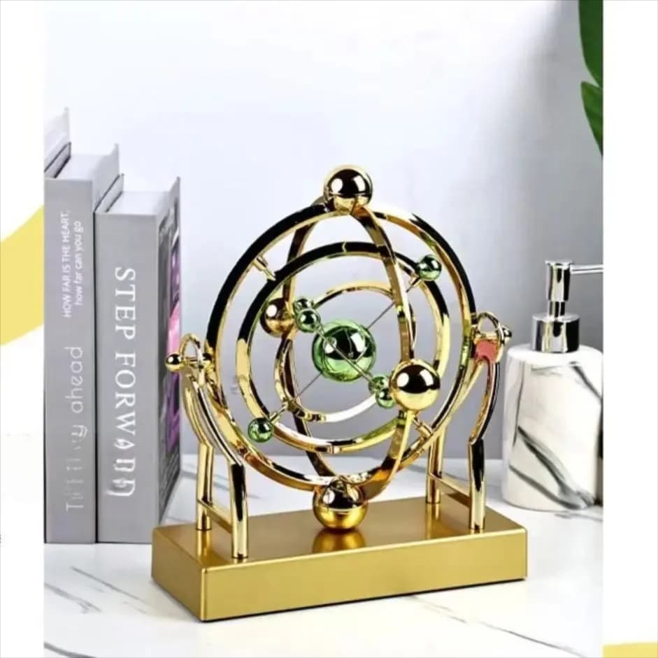 Pendolo a Orbita Celeste, Macchina a Movimento Perpetuo, Arte Cinetica, Decorazione da Scrivania, Modello Astronomico per Casa e Ufficio, Scultura Rotante