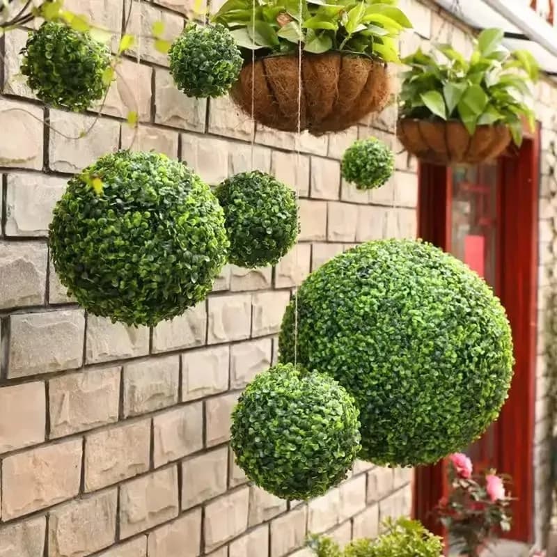 1PC pianta verde artificiale palla di erba simulata bosso palla decorativa balcone cortile giardino matrimonio decorazioni per la casa