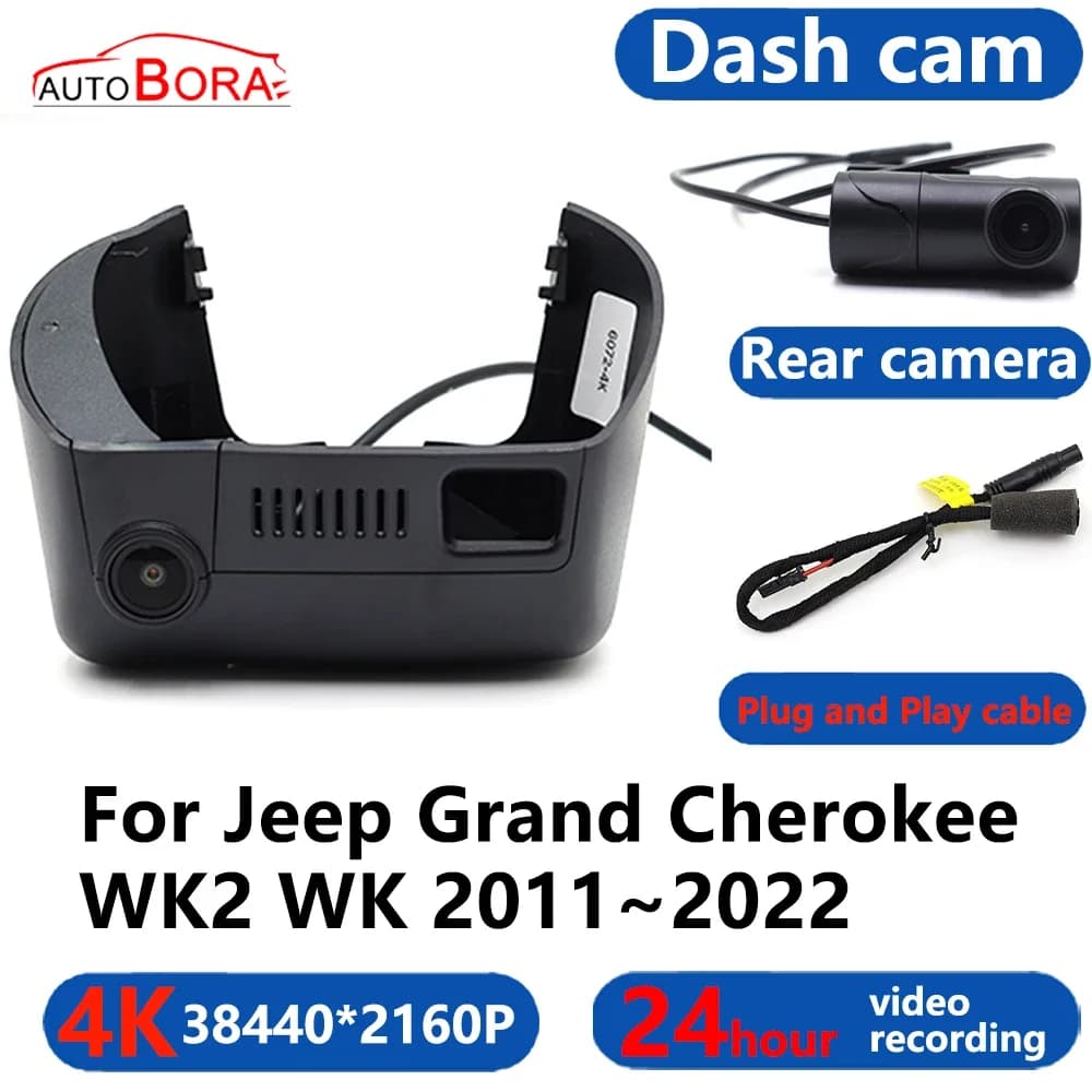 AutoBora 4K Wifi 3840*2160 Car DVR Dash Cam Camera 24H Video Monitor for Jeep Grand Cherokee WK2 WK 2011 ~ 2022