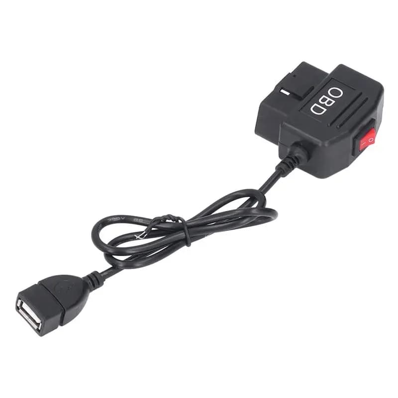 Dash Cam For Carplay Monitor DVR Hardwire Buck Line OBD To USB Adapter Cable For Dashcam Mirror