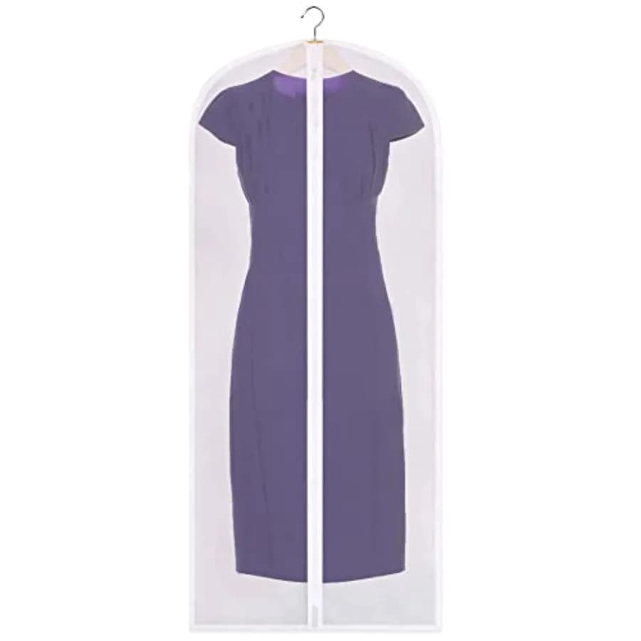 Zippered Garment Bag, Large 53 x 23 Inch, Dress Bag for Gowns, Suits, Jackets, Dresses, Hanging Clothing Storage Bag, Water Rep