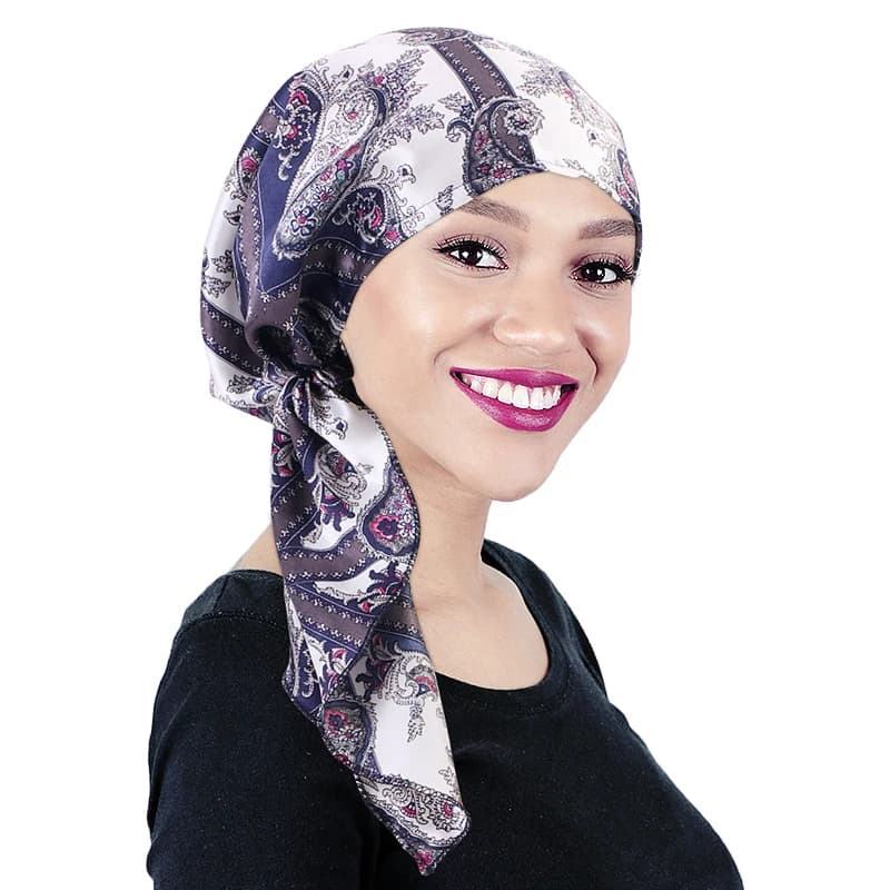 Women Muslims Interior Hijab Cap cancer chemo flower print hat Turbante customized Pre-alloyed Bandana Tichel for ladies Turbante