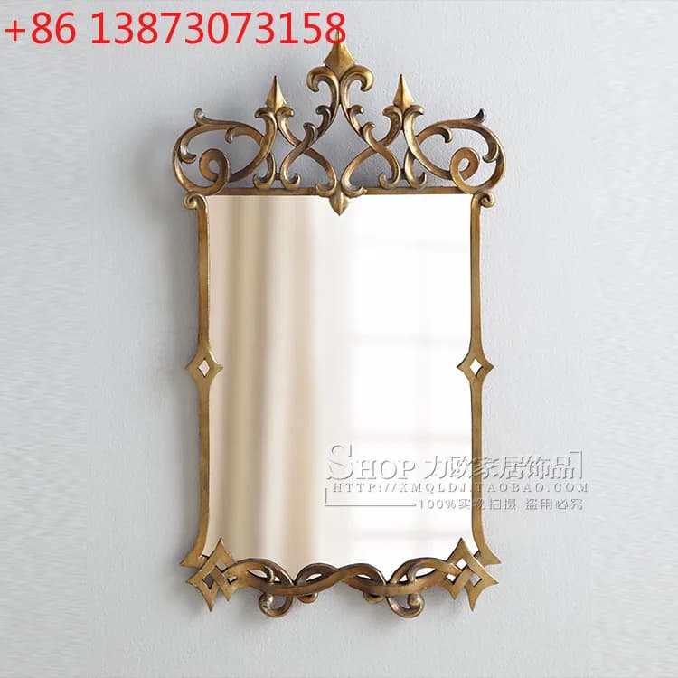 Specchio cosmetico antico americano, camino decorativo da appendere al portico, specchio da bagno, specchio per la toelettatura della sala