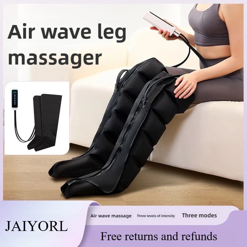Massaggiatore professionale per gambe a compressione con pistola per massaggio ad onde d'aria con manica in cotone, nessuna batteria, ideale per il relax post-esercizio