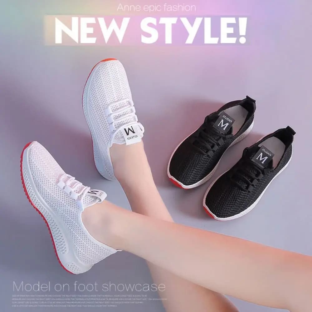 Sneakers Casual da Donna Traspiranti Antiscivolo con Lacci, Scarpe Sportive con Suola Morbida Resistenti all'Usura, Sneaker alla Moda Slip-on