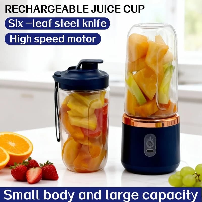 Frullatore Elettrico Portatile 400ML, Mini Mixer Multifunzione Wireless per Casa, Ricaricabile USB, Piccola Tazza per Succhi