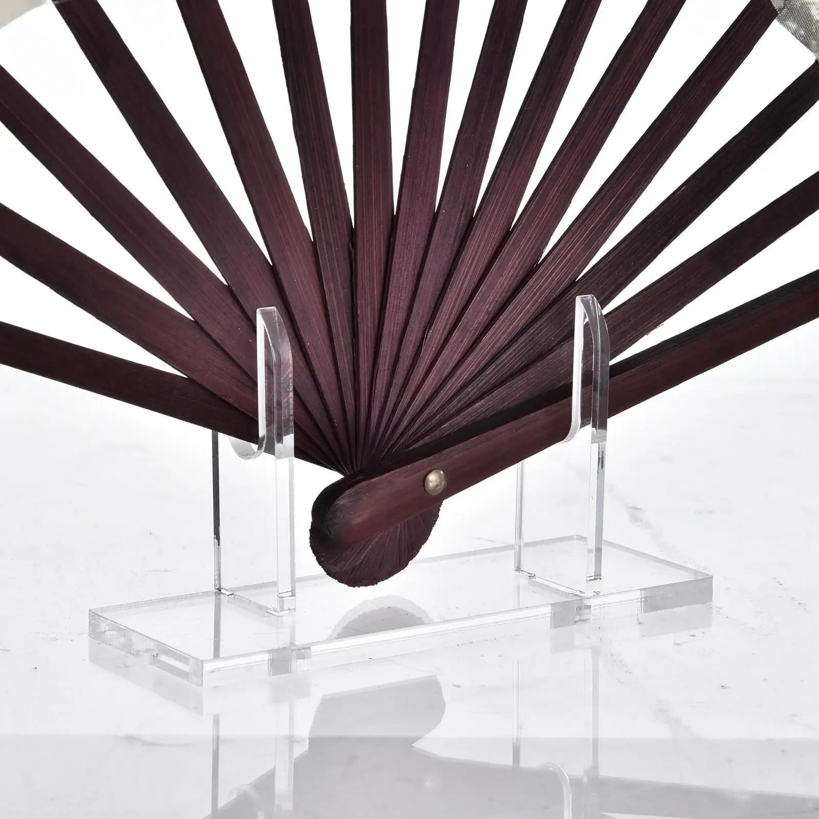 1pc Japanese Folding Fans Stand Rack Clear Acrylic Chinese Handy Fan Display Holder Stand Home Decoration Organizer Shelf