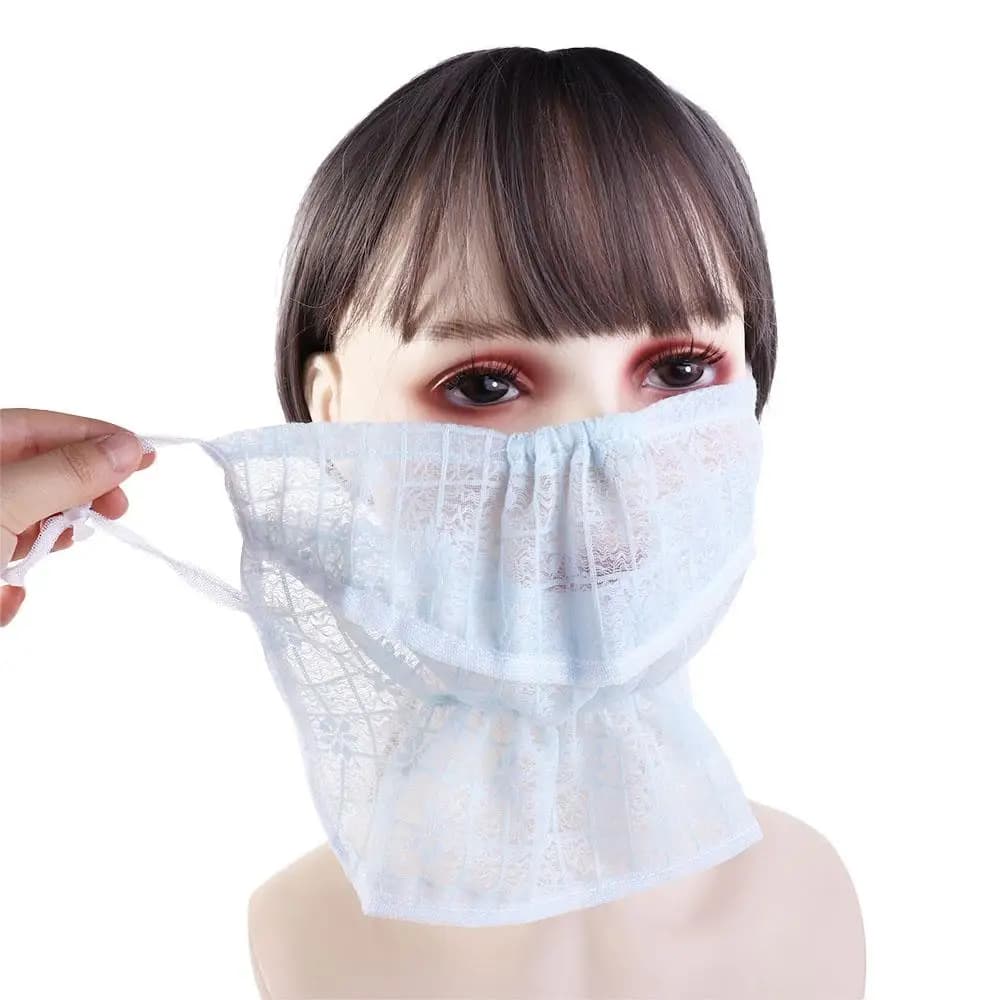 Sciarpa in Seta con Protezione per il Collo e il Viso, Maschera Solare Anti-UV per Donna, Velo Protettivo per Esterni