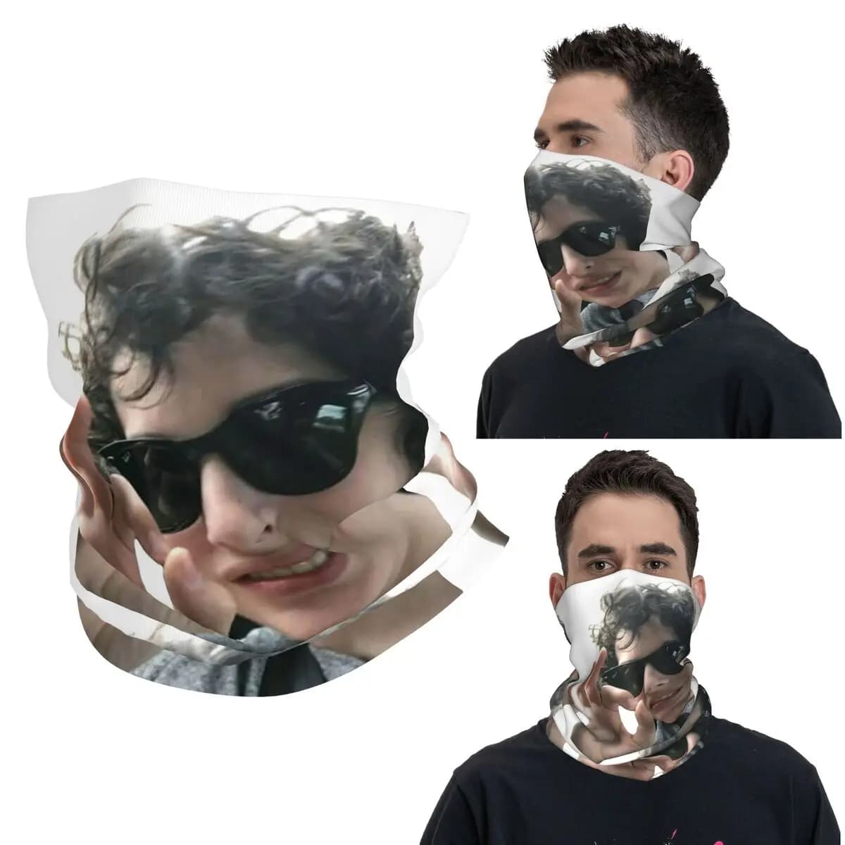 Finn Wolfhard Actor Bandana Neck Gaiter Maschera stampata con sciarpa, maschera multiuso per la corsa, per uomo e donna, lavabile