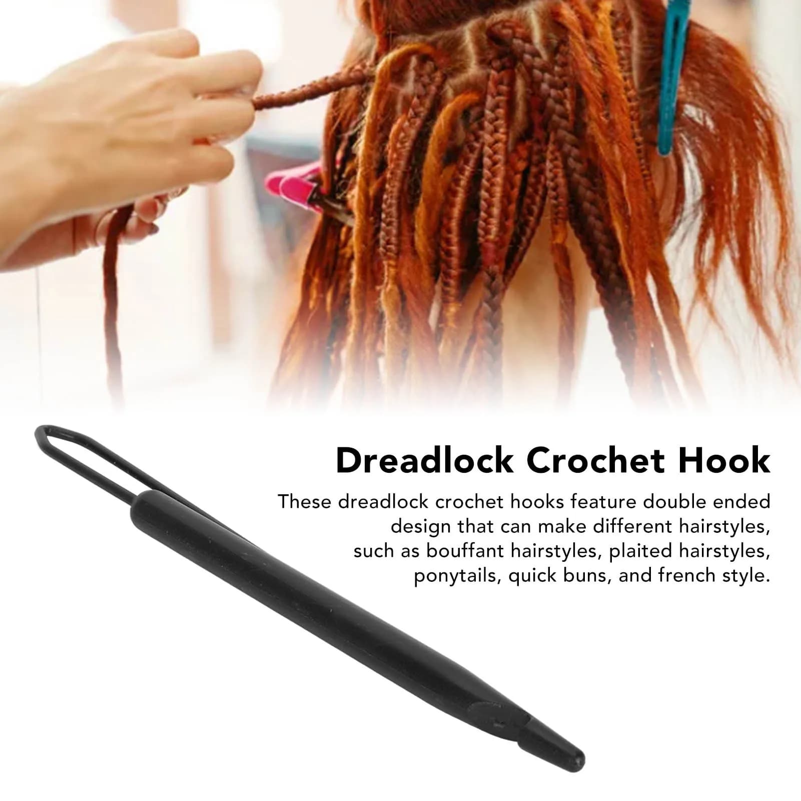 20Pcs Dreadlock Hair Crochet Hook Double Ended Strong Plastic Anti Slip Dreadlock Interlocking Tool for Hairstyles DIY Weaving