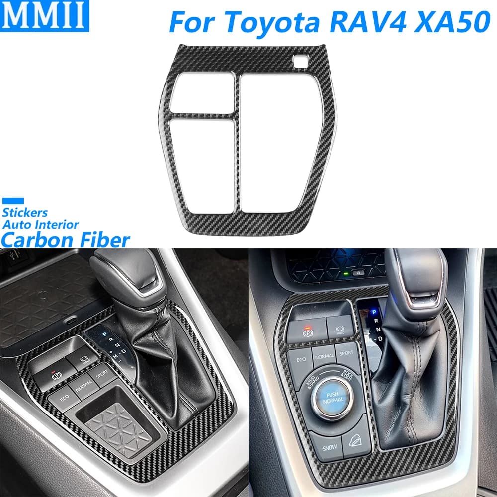 Per Toyota RAV4 XA50 2020-2024 Pannello di controllo del cambio centrale in fibra di carbonio Copertura decorativa Accessori interni auto Adesivo