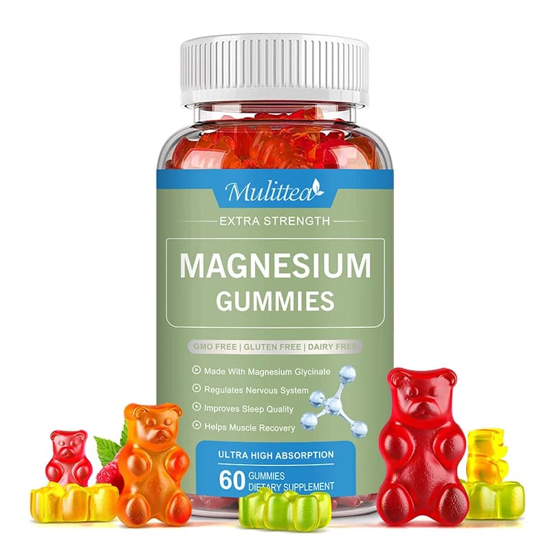 Mulittea Gummies with vitamins B6 and D Food supplements to strengthen muscles and bones, improve sleep, relax nerves