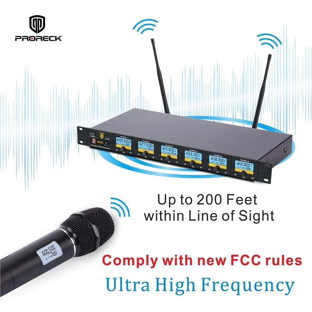 MX66 Sistema microfonico wireless UHF a 6 canali con 6 microfoni portatili Macchina per karaoke