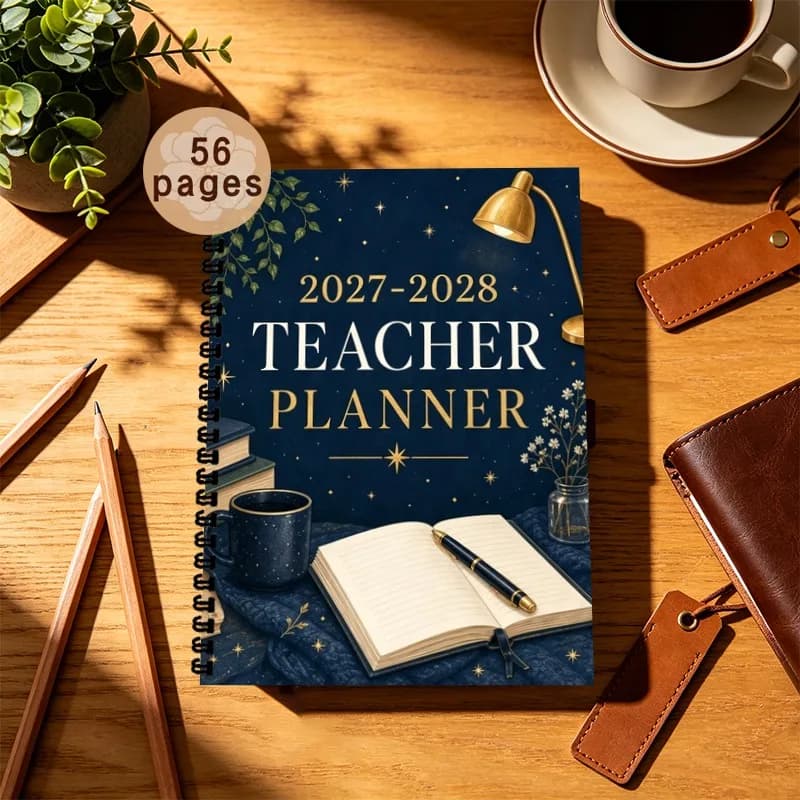 A5 2027-2028 Teacher Planner, Annual Curriculum Plan and Gradebook Organizing Tool, for Classroom Teaching Notebook