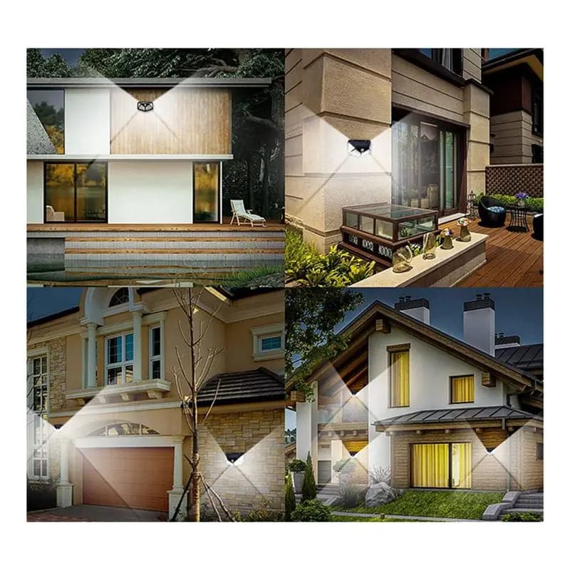 Luci solari da esterno N96R, confezione da 6, 100 LED/3 modalità 270 ° Luci di Sicurezza con Sensore di Movimento e Angolo di Illuminazione, Impermeabili IP65