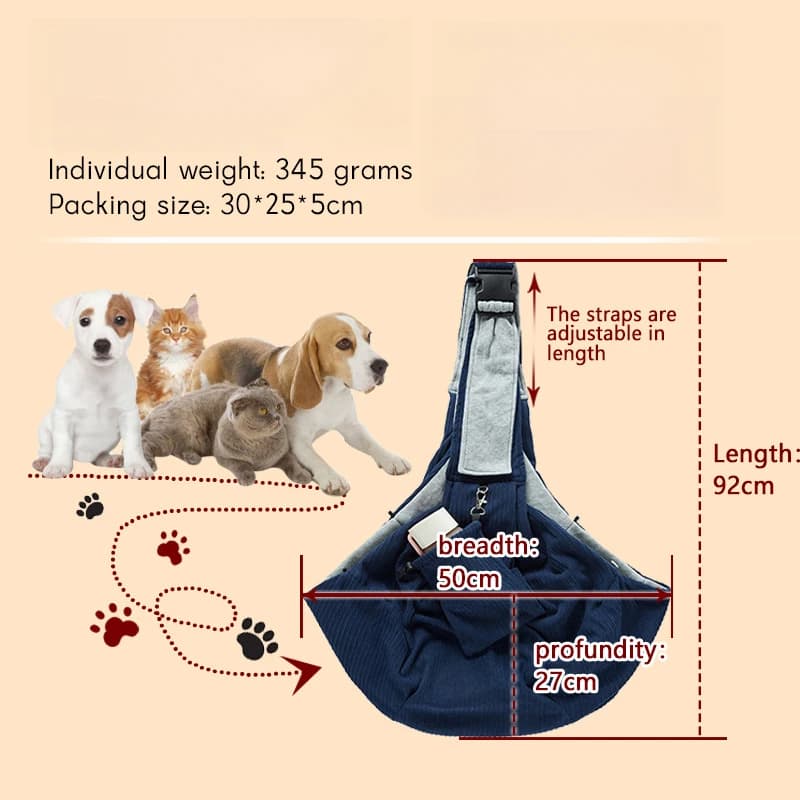 Zaino sicuro per animali domestici - Trasportino per cani/gatti regolabile ventilato con supporto per il torace - Borsa da viaggio per esterni a mani libere