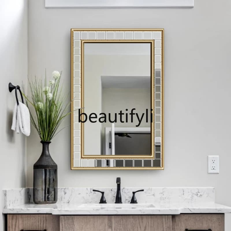 Specchio da bagno in stile francese Specchio da parete per lavabo Specchio quadrato da parete