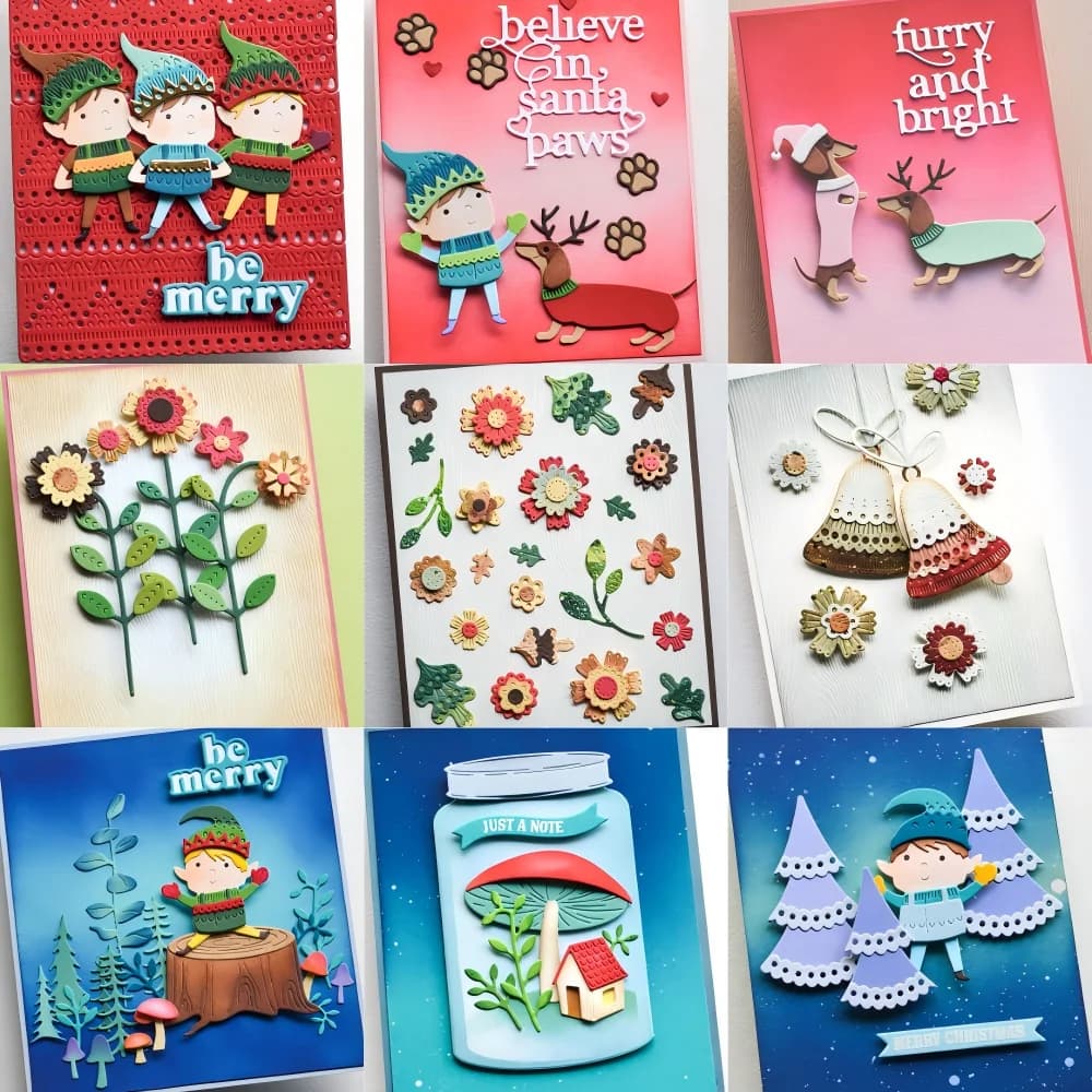 Piggy Craft metal stems cutting die mold Christmas series decoration scrapbook craft paper knife molding knife stencil punching machine