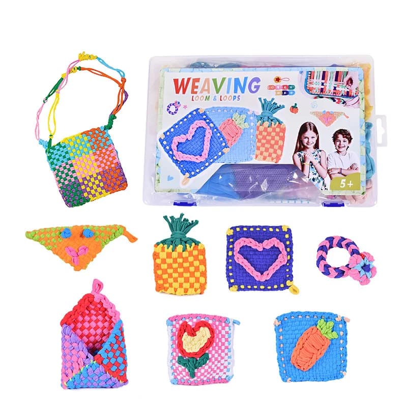 DIY Weaving Loom Kit for Kids 5+, Colorful Stretchy Bands Toy, Fine Motor Skills & Pattern Learning