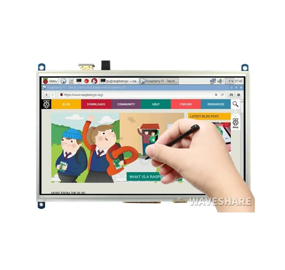 Waveshare Raspberry Pi Display 10.1inch HDM LCD Monitor Resistive Touch Screen 1024*600 Resolution Display Waveshare