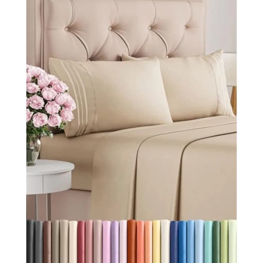 Set di 4 Lenzuola - Comode, Traspiranti e Rinfrescanti - Biancheria da Letto di Lusso per Hotel per Donne, Uomini e Adolescenti - Tasche Profonde