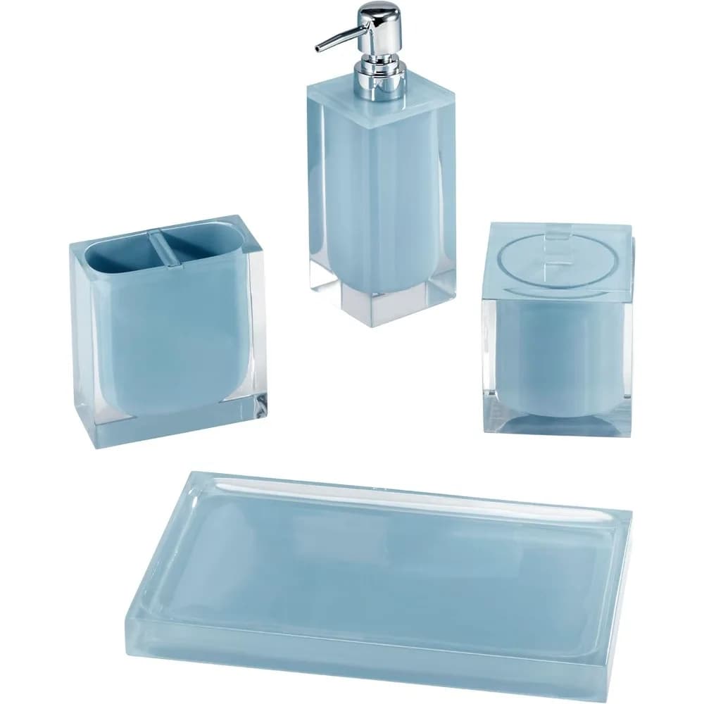 Set di accessori da bagno in resina da 4 pezzi, vassoio portaspazzolino moderno, portaspazzolino