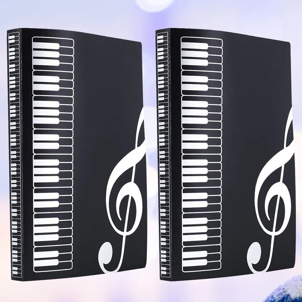 2 Pezzi Cartella Portadocumenti Elegante, Organizzatore Premium per File Musicali, per Ufficio, Scuola, Appunti, Proposte, Ricette, Cartella Nera per Documenti d'Ufficio