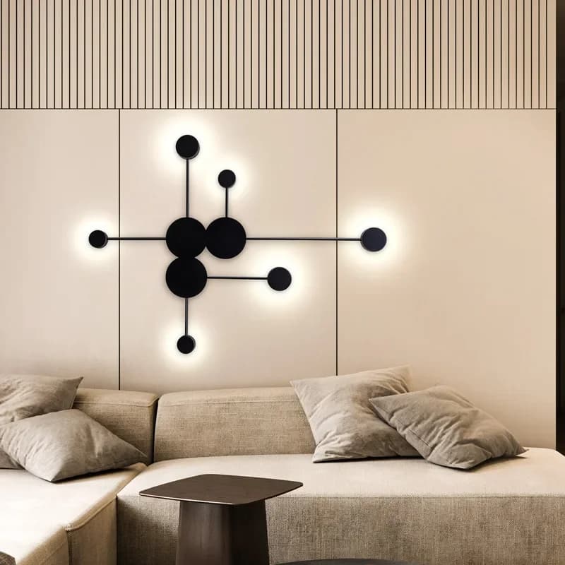 Applique da parete moderna a Led per soggiorno decorazione del corridoio orologio lampada di sfondo apparecchi di illuminazione per interni di casa