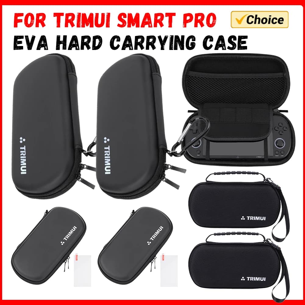 Custodia rigida in EVA Custodia rigida antigraffio Custodia antipolvere per console per videogiochi con moschettone per Trimui Smart Pro