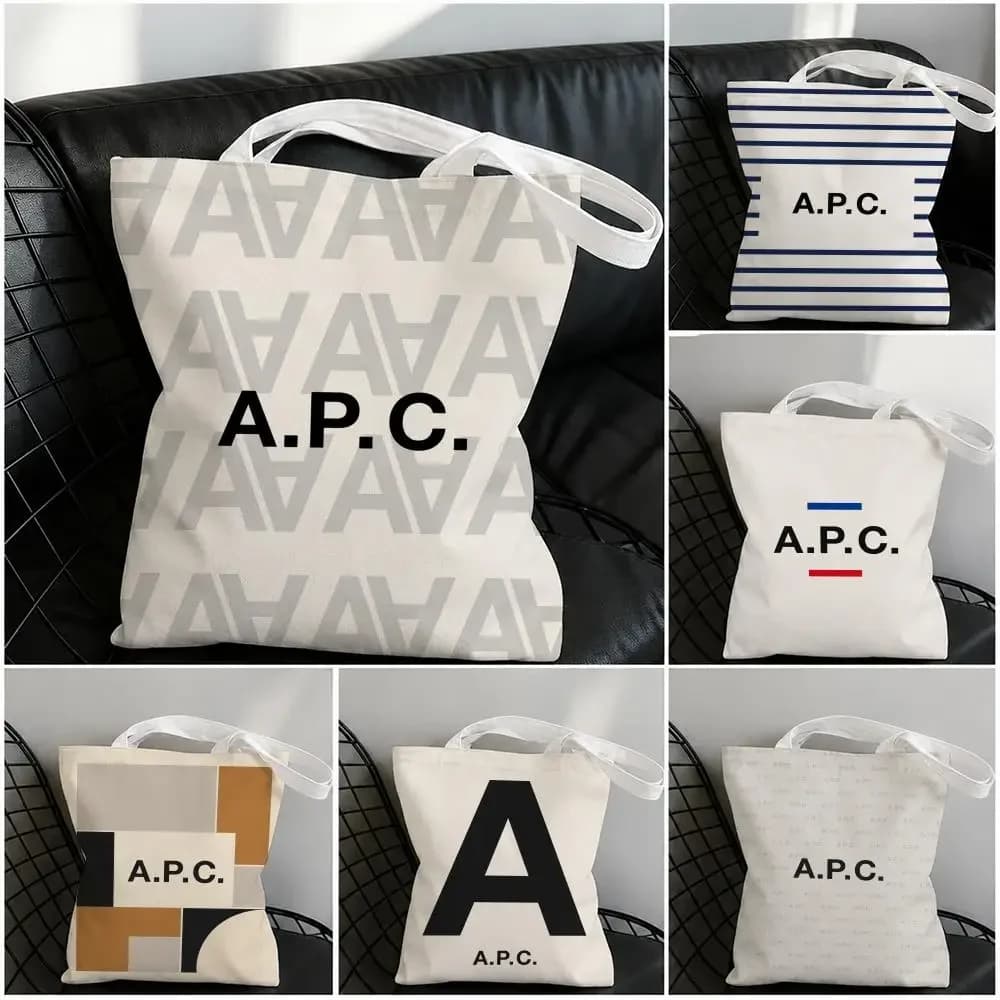 Brand A-A P C Storage Bags Canvas tote bag, suitable for work, school, daily commuting, and other occasions.