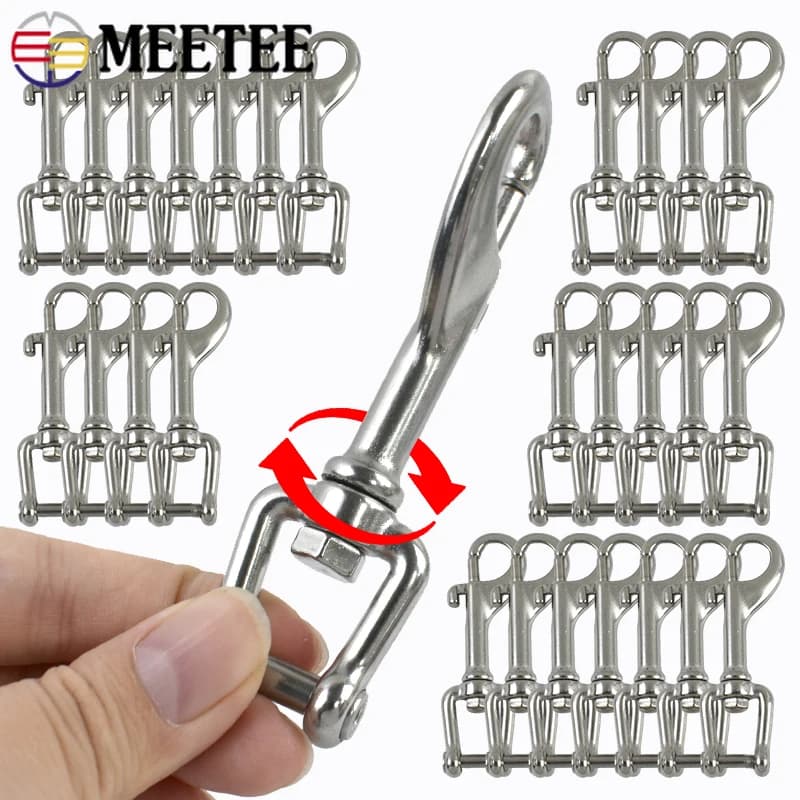 1/3/5 Pezzi Moschettoni in Acciaio Inox 316, Ganci Girevoli per Collari per Cani, Clip a Scatto, Accessori Fai-da-Te